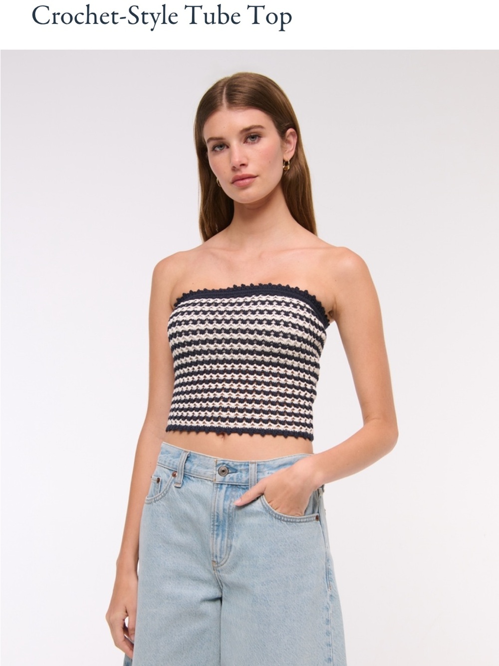 A&F crochet style tube top